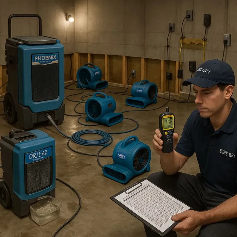 Structural Drying and Dehumidification process in Whiting, IN